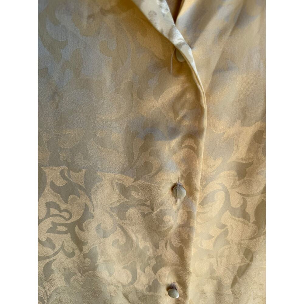 Vintage Christian Dior Lingerie Yellow Jacquard Night Shirt Boyfriend PJ M - Picture 5 of 12